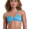 JOLYN Women's Coral Blush Tomcat Printed Bikini Top