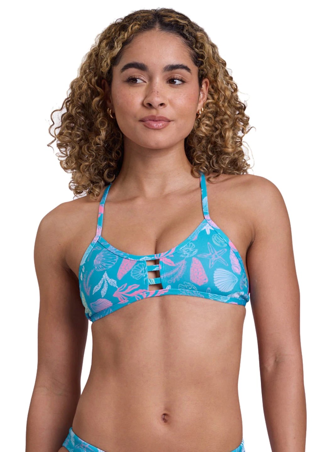 JOLYN Women's Coral Blush Tomcat Printed Bikini Top - Image 3