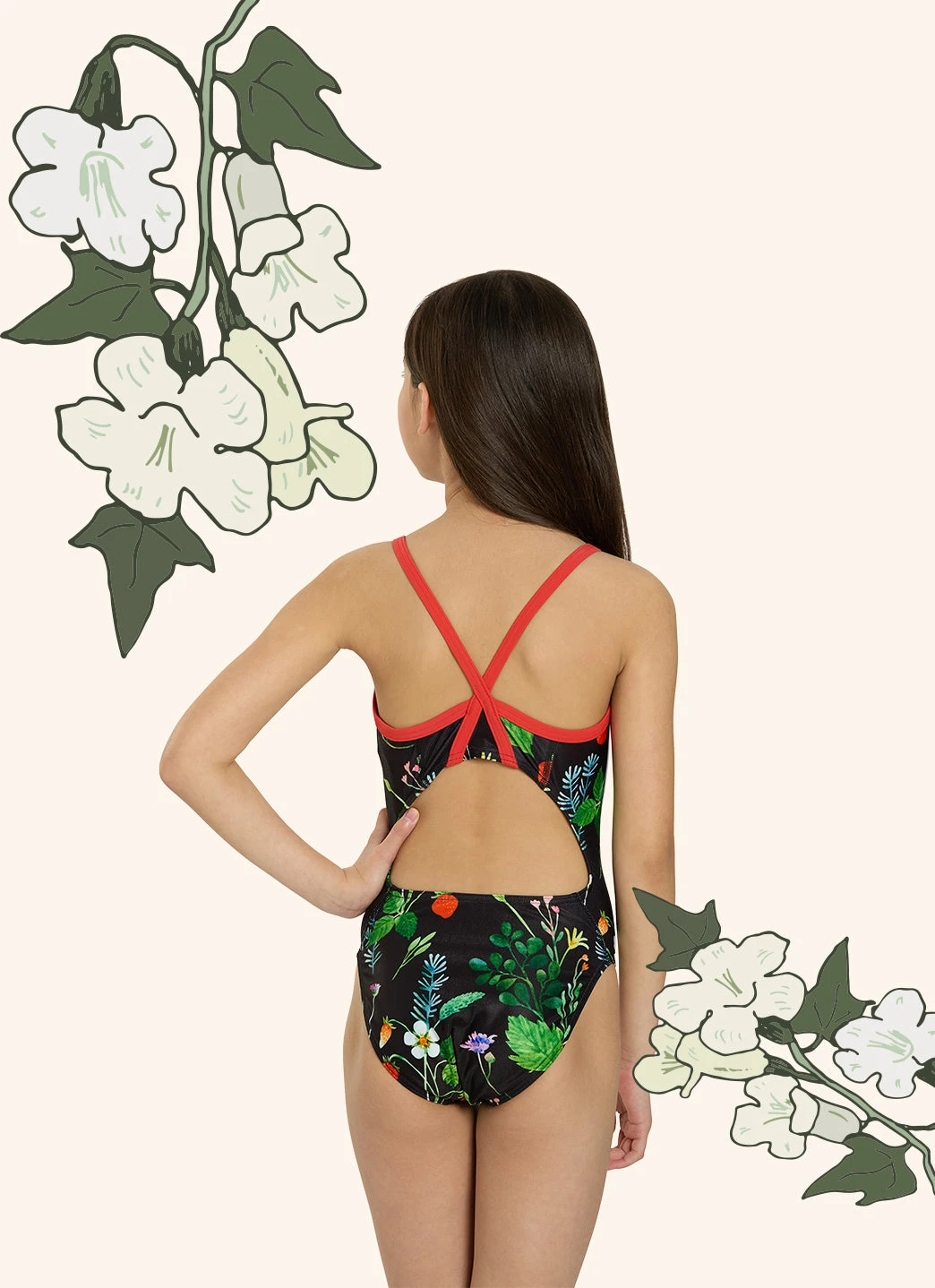 Sporti HydroLast Strawberry Fields Thin Strap One Piece Swimsuit Youth (22-28) - Image 3