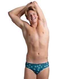 JOLYN Men's Brolyn Sandbro Printed Brief Swimsuit