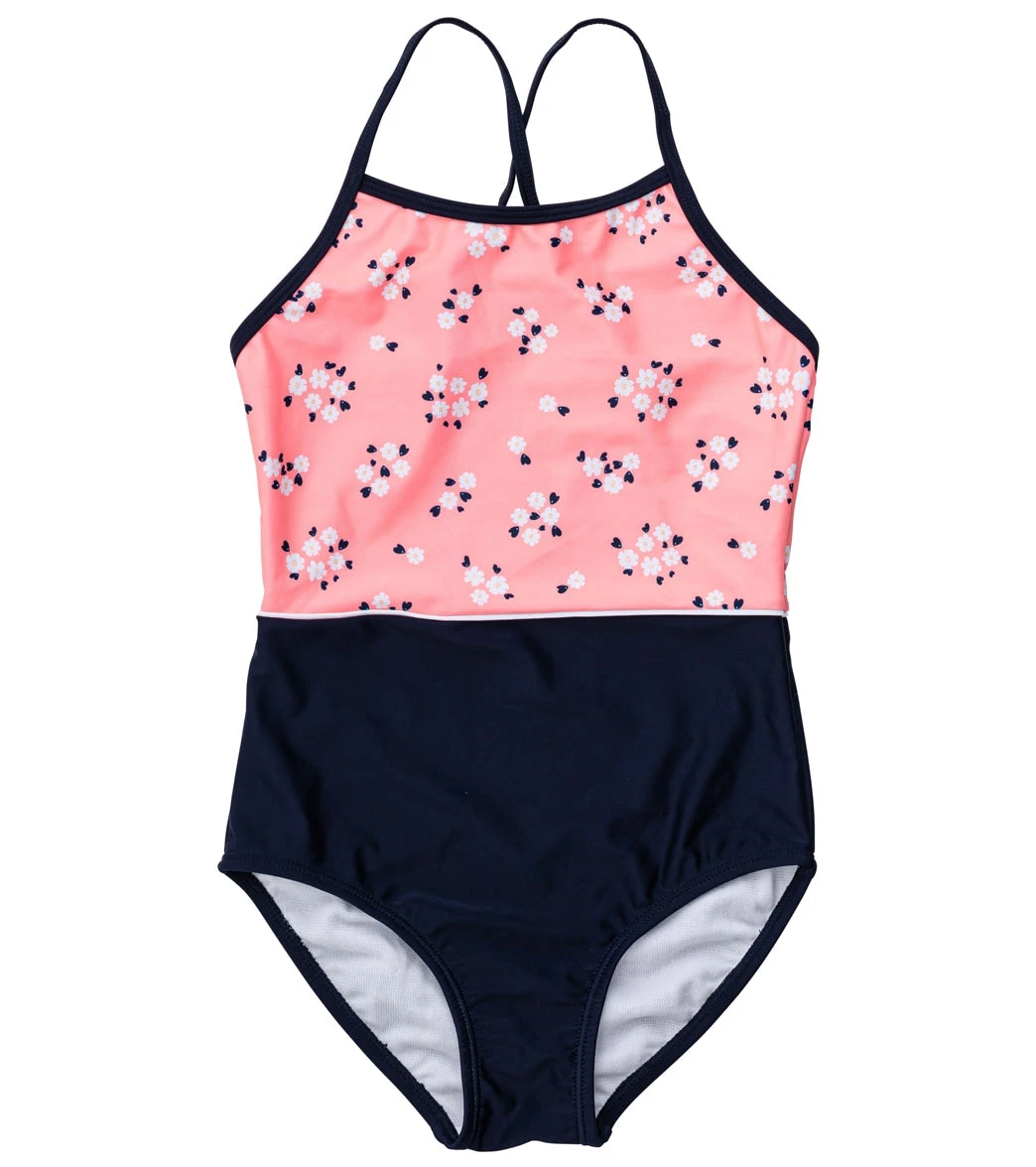 Snapper Rock Girls' Ditsy Coral Classic Crossback Swimsuit (Toddler, Little Kid, Big Kid) - Image 9