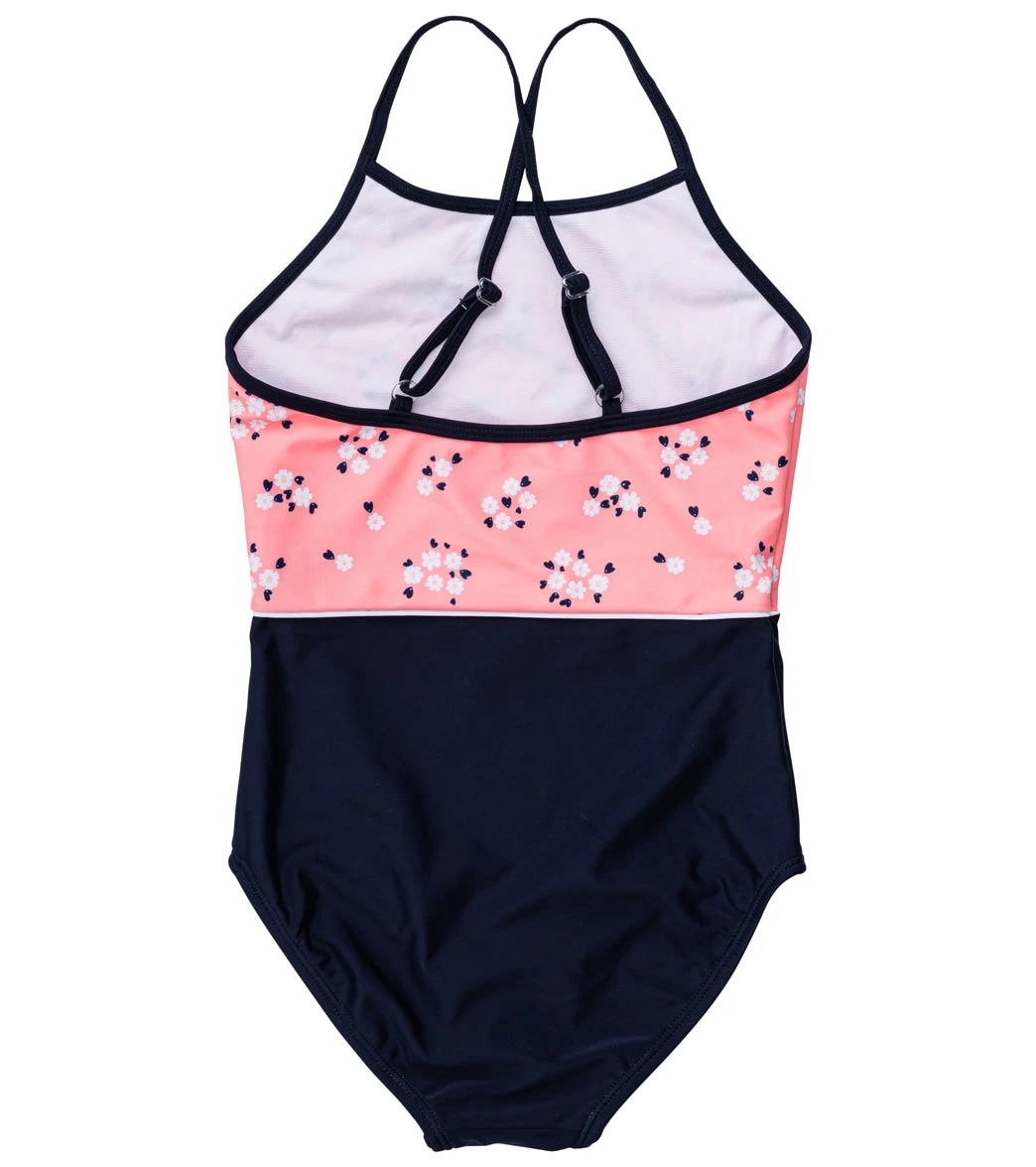 Snapper Rock Girls' Ditsy Coral Classic Crossback Swimsuit (Toddler, Little Kid, Big Kid) - Image 2