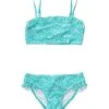 Snapper Rock Girls' Spearmint Spot Frilled Bandeau Bikini Set (Toddler, Little Kid, Big Kid)