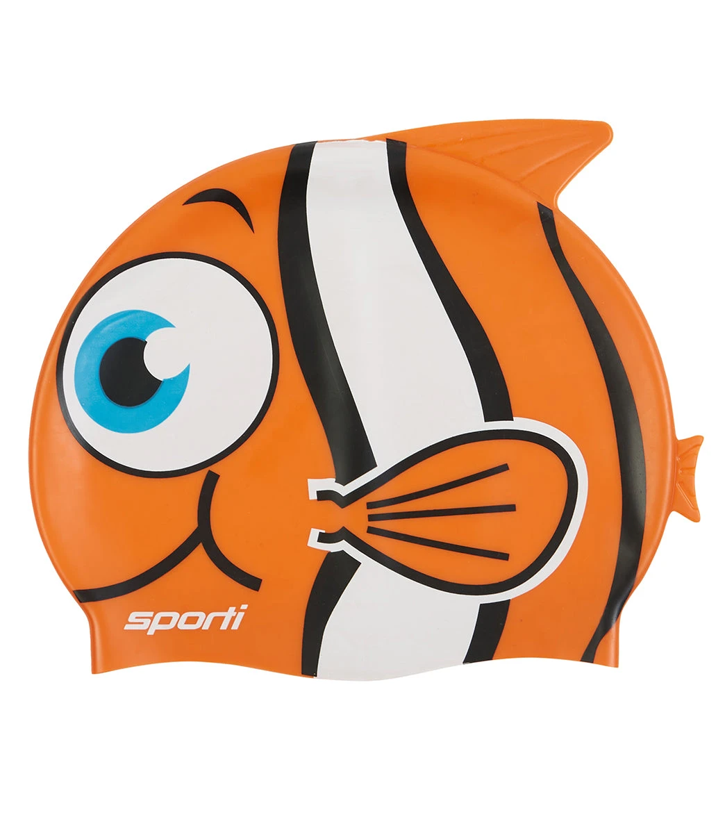 Sporti Cartoon Clownfish Silicone Swim Cap Jr. - Image 17