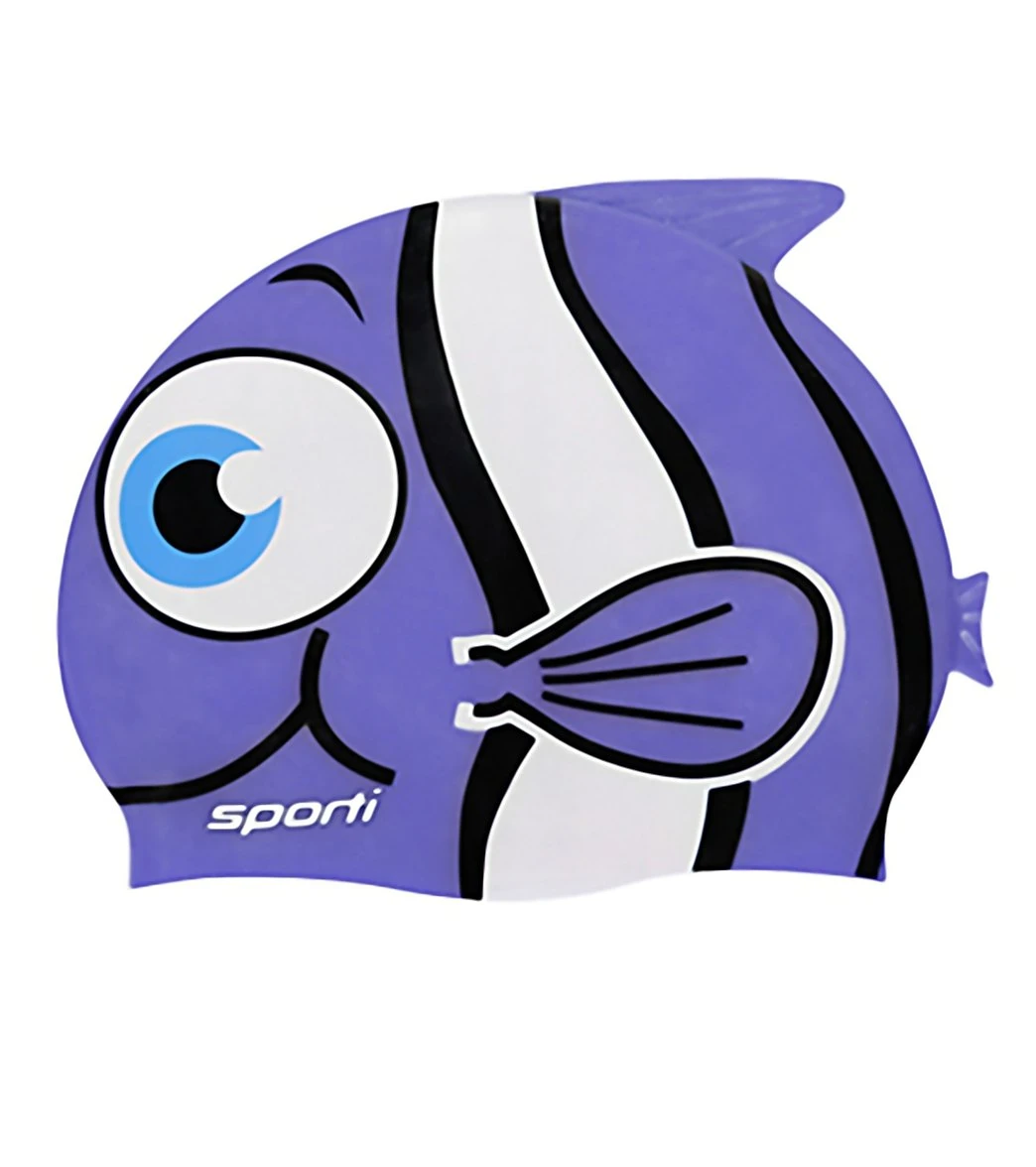 Sporti Cartoon Clownfish Silicone Swim Cap Jr. - Image 3