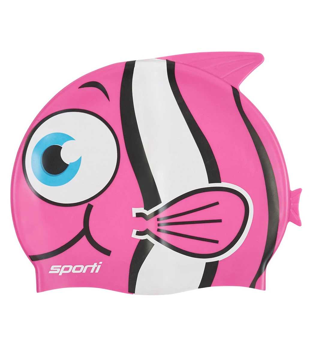 Sporti Cartoon Clownfish Silicone Swim Cap Jr. - Image 18