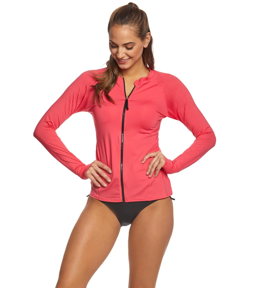 Beach House Women's Beach Solids Ava Front Zip Long Sleeve Rashguard - Image 15