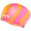 TYR Multicolor Long Hair Silicone Swim Cap