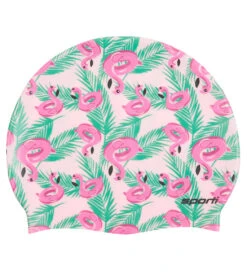 Sporti Flamingo Floaties Silicone Swim Cap