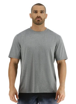 TYR Men's SunDefense Short Sleeve UPF 50+ Swim Shirt