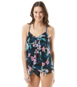 Beach House Women's Floral Fantasy Kerry Mesh Tankini Top
