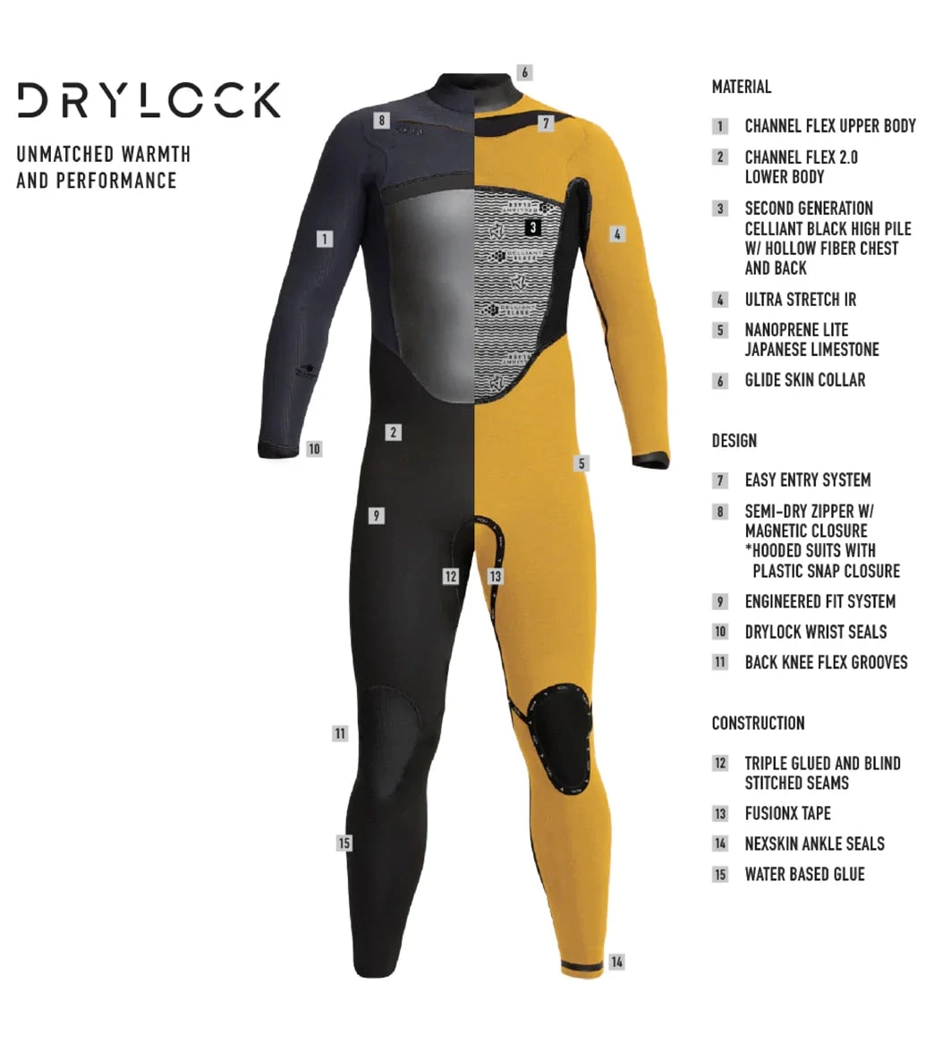 Xcel Men's Drylock 4/3MM Hooded Fullsuit Wetsuit - Image 6