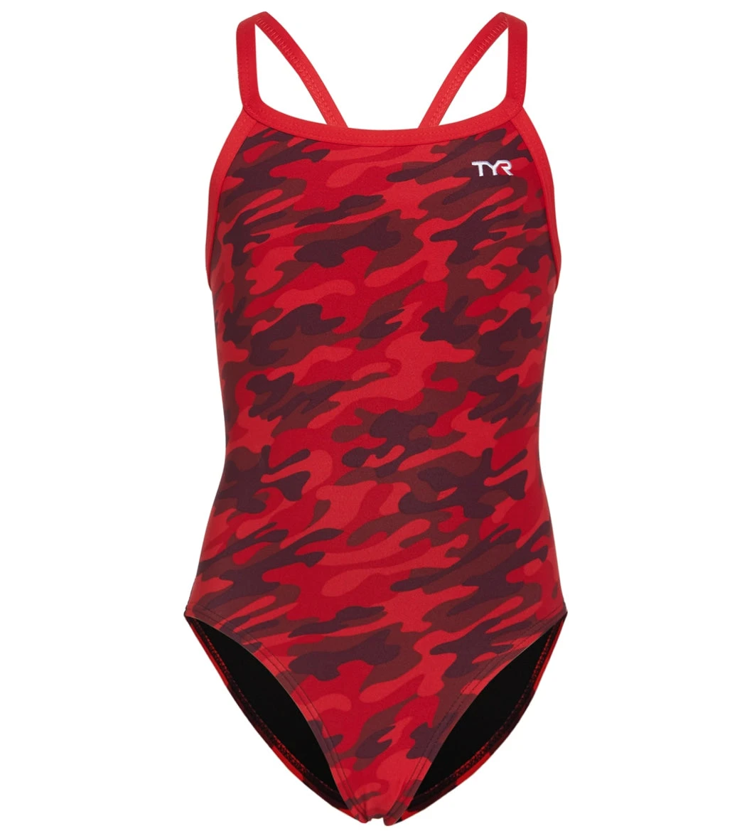 TYR Girls' Camo Diamondfit One Piece Swimsuit - Image 8