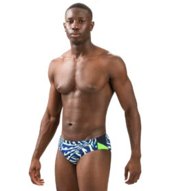 Dolfin Men's Reliance Atomic Print Color Block Racer Swimsuit