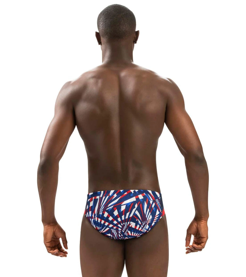 Dolfin Men's Reliance Atomic Print Color Block Racer Swimsuit - Image 6