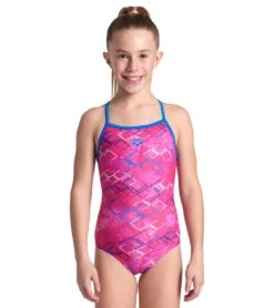 Arena Girls' Daly Light Drop Back One Piece Swimsuit