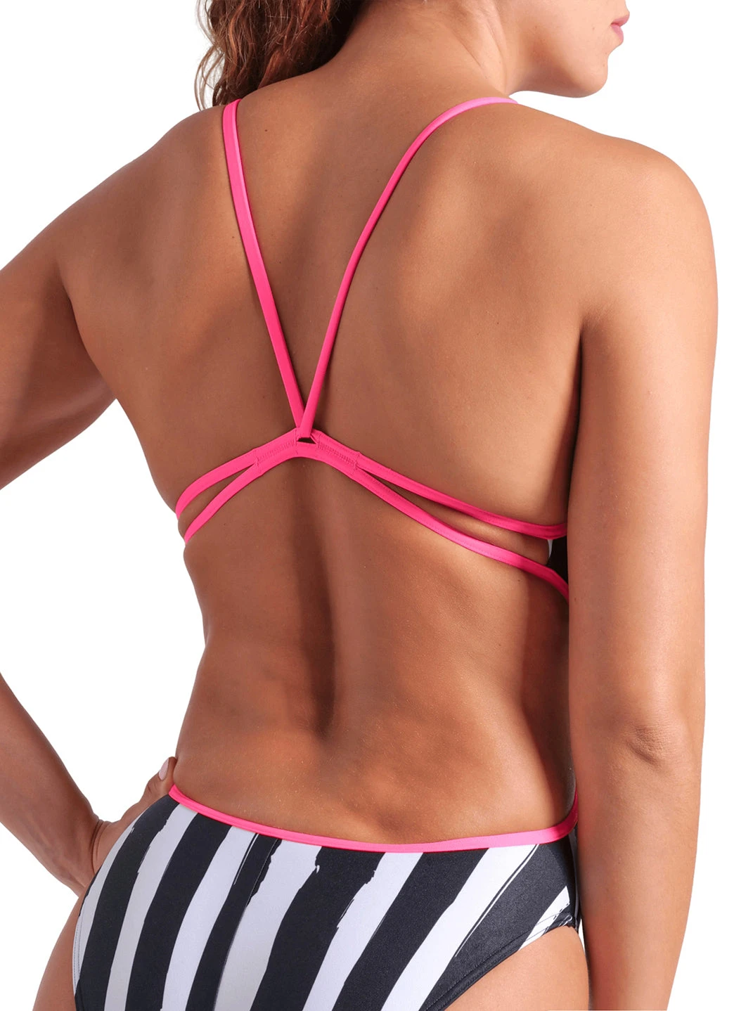 Arena Women's Painters Stripe Lace Back One Piece Swimsuit - Image 14