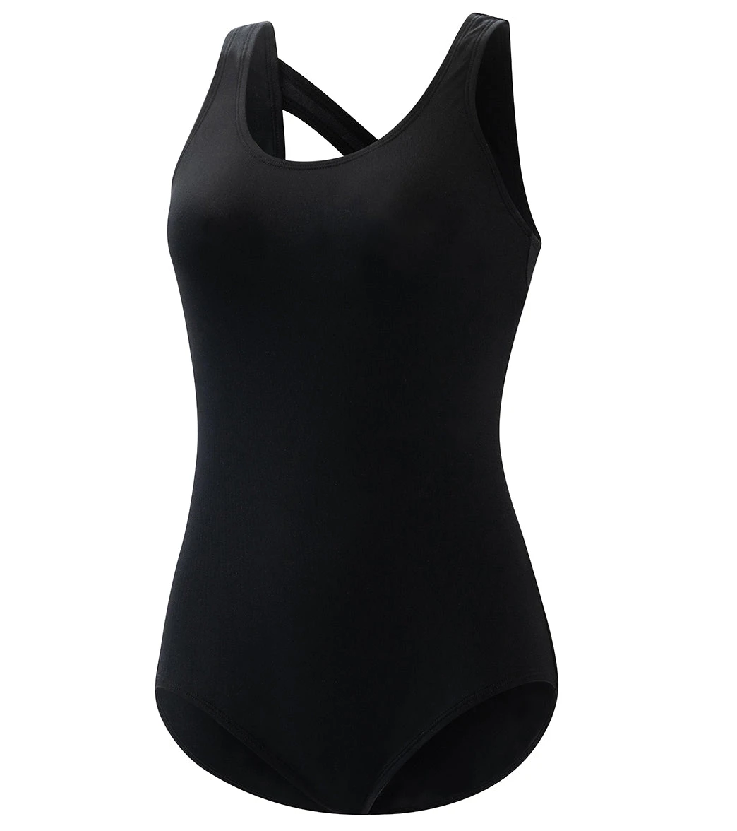 Dolfin Women's Aquashape Conservative Solid Cross Back One Piece Swimsuit - Image 6