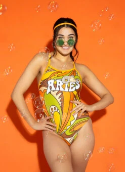 Sporti Groovy Zodiac Aries Thin Strap One Piece Swimsuit (22-44)