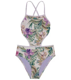 Splendid Girls' Panama Garden Cutout One Piece Swimsuit (Big Kid)