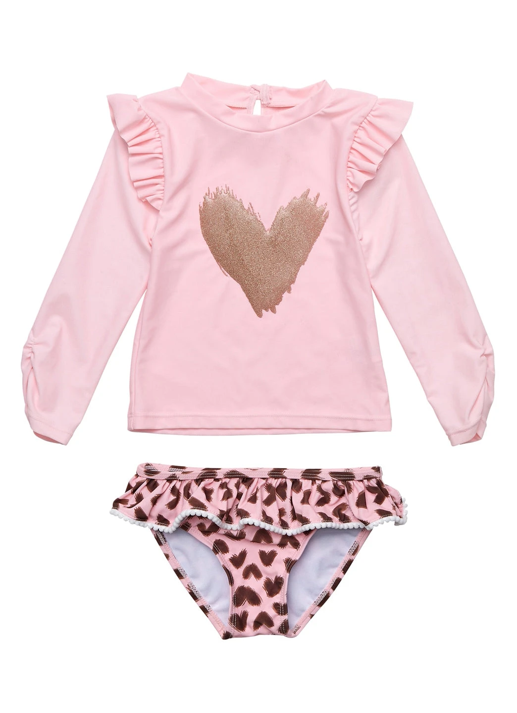 Snapper Rock Girls' Wild Love Long Sleeve Rash Guard Set (Baby, Toddler, Little Kid)