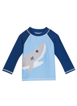 Flap Happy Boys' Happy Shark UPF 50+ Rash Guard (Baby, Toddler, Little Kid)
