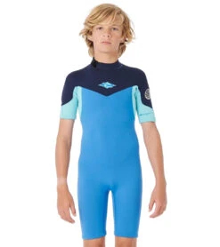 Rip Curl Youth 2mm Dawn Patrol Short Sleeve Springsuit Wetsuit (Big Kid)