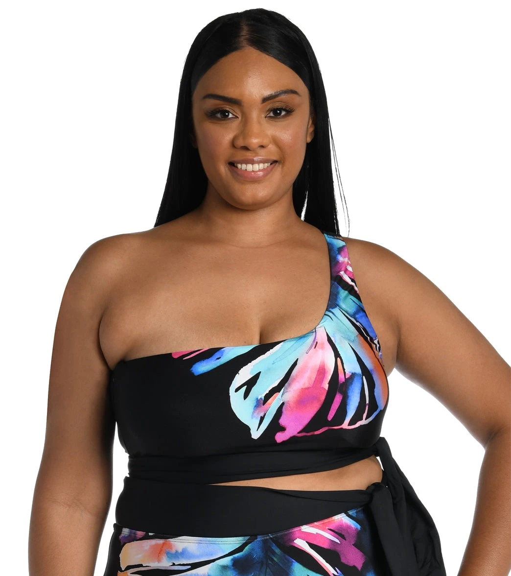 La Blanca Women's Plus Size Prism Palm Bandeau Bikini Top - Image 7