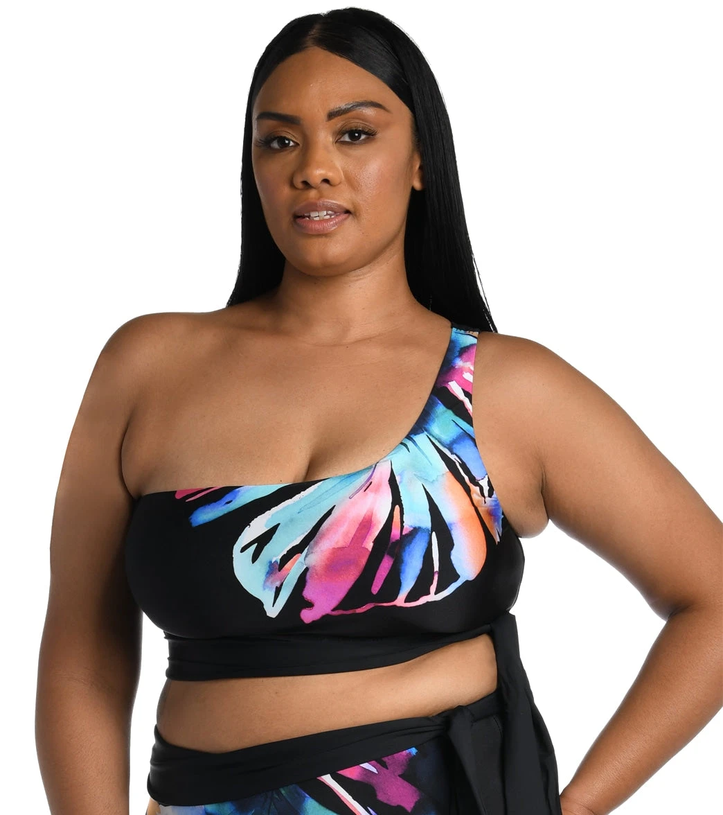 La Blanca Women's Plus Size Prism Palm Bandeau Bikini Top - Image 2