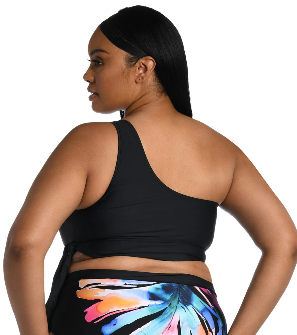 La Blanca Women's Plus Size Prism Palm Bandeau Bikini Top - Image 3