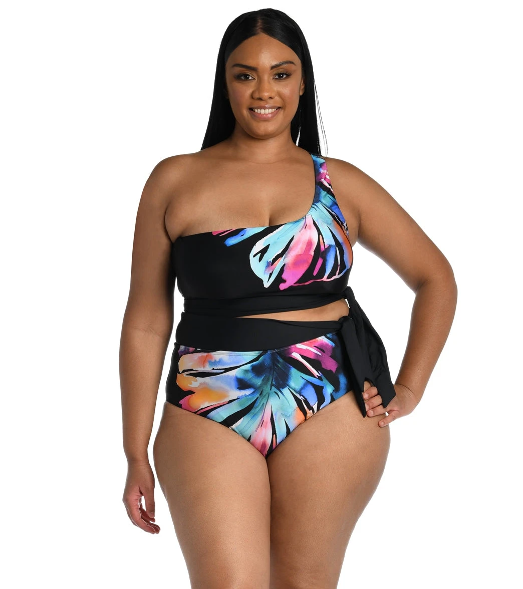 La Blanca Women's Plus Size Prism Palm Bandeau Bikini Top - Image 4