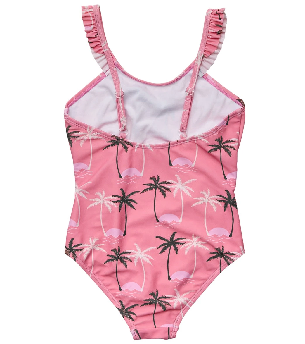 Snapper Rock Girls' Palm Paradise Frill Strap One Piece Swimsuit (Toddler, Little Kid, Big Kid) - Image 2