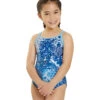 Sporti X Alex & Gretchen Walsh Indigo Patchwork Thin Strap One Piece Swimsuit Youth (22-28)