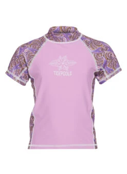 Tidepools Girls' Incense Lilac Short Sleeve Rashguard (Toddler, Little Kid, Big Kid)