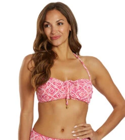 Tommy Bahama Women's Island Cays Shell Beach Tie Front Bandeau Bikini Top