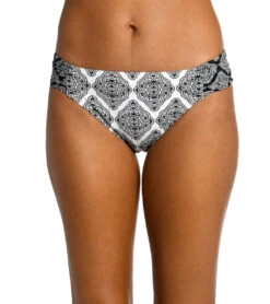 La Blanca Women's Oasis Tile Side Shirred Hipster Bikini Bottom