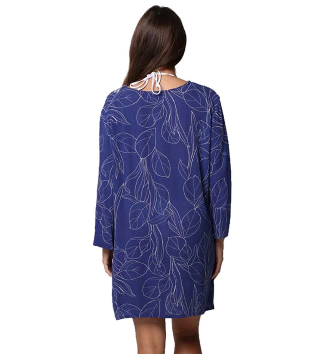 J.Valdi Women's Calathea Lace Neck Tunic Cover Up - Image 3