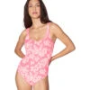 Hurley Women's Max Flower Scrunch Moderate One Piece Swimsuit