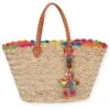 Sun N Sand Natural Straw Magnetic Snap Shoulder Tote Bag II