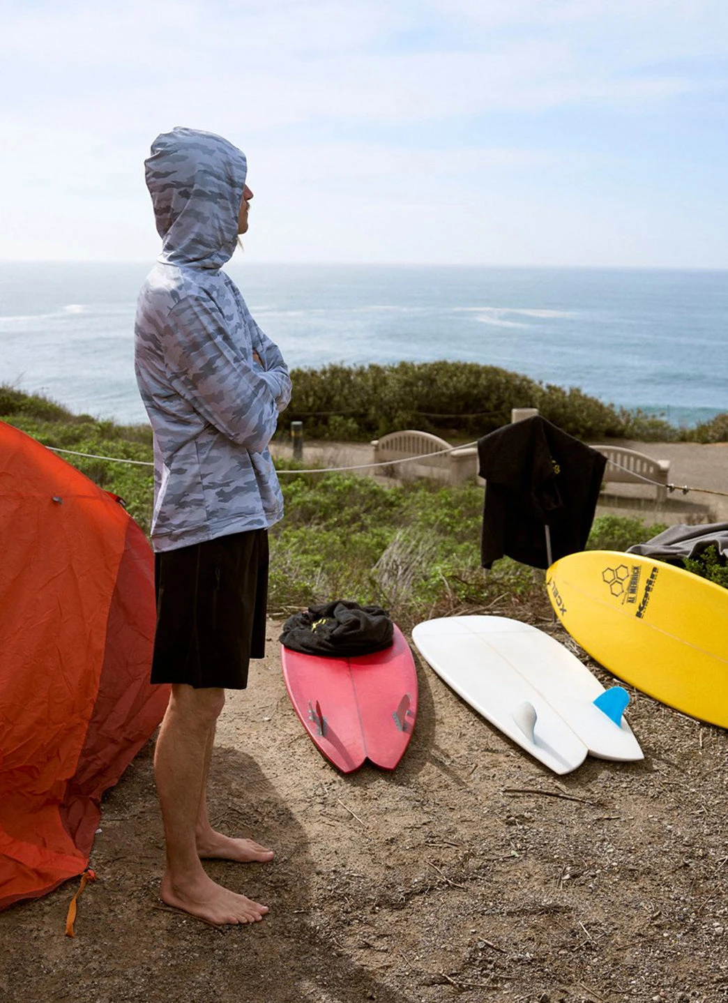 Xcel Men's Threadx Iceskin Long Sleeve UV Hooded Pullover - Image 3