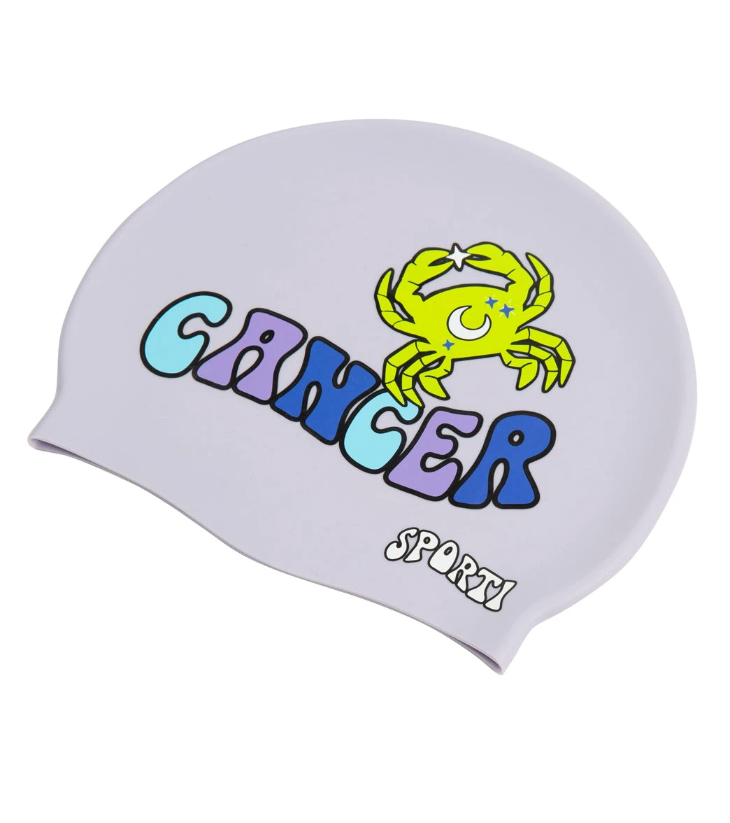 Sporti Groovy Zodiac Cancer Silicone Swim Cap - Image 3