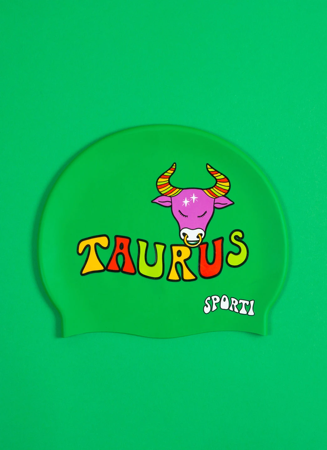 Sporti Groovy Zodiac Taurus Silicone Swim Cap - Image 6