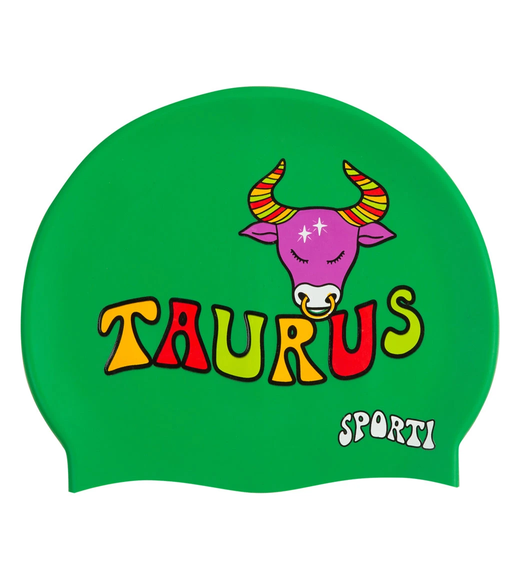 Sporti Groovy Zodiac Taurus Silicone Swim Cap - Image 2