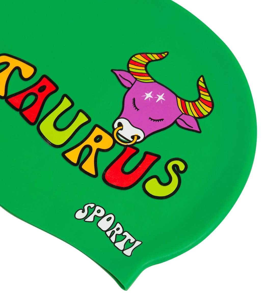 Sporti Groovy Zodiac Taurus Silicone Swim Cap - Image 3
