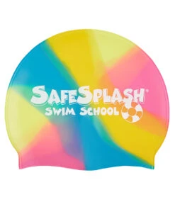 Sporti Safesplash Swim School Multi Color Silicone Swim Cap Jr.