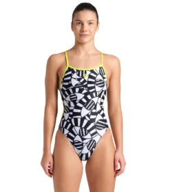 Arena Women's Open Your Eyes Lace Back One Piece Swimsuit