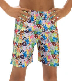Doflin Boys' Printed Elastic Waist Swim Trunks (Toddler, Little Kid)