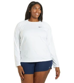 Nike Women's Plus Size Long Sleeve Hydro Rash Guard