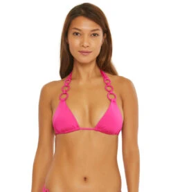 Trina Turk Women's Monaco Covered Ring Triangle Bikini Top