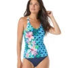 Beach House Women's Tropical Grid Ambition Tankini Top